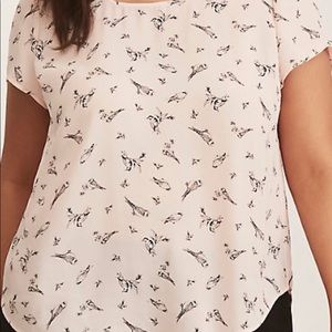 TORRID | ABBEY - BIRD GEORGETTE BOW BACK BLOUSE